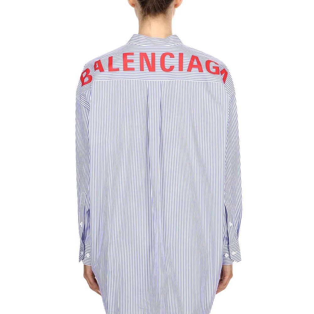 Balenciaga Striped Shirt with Red Logo size 36